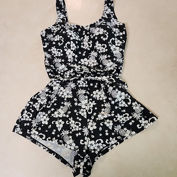 Blair | Swim | Vintage Blair Tie Waist Swim Romper One Piece Floral ...